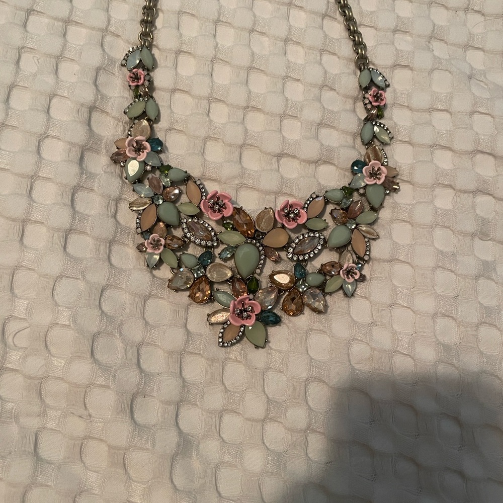 Chloe + Isabel Floral Necklace with Pink and Green Hues